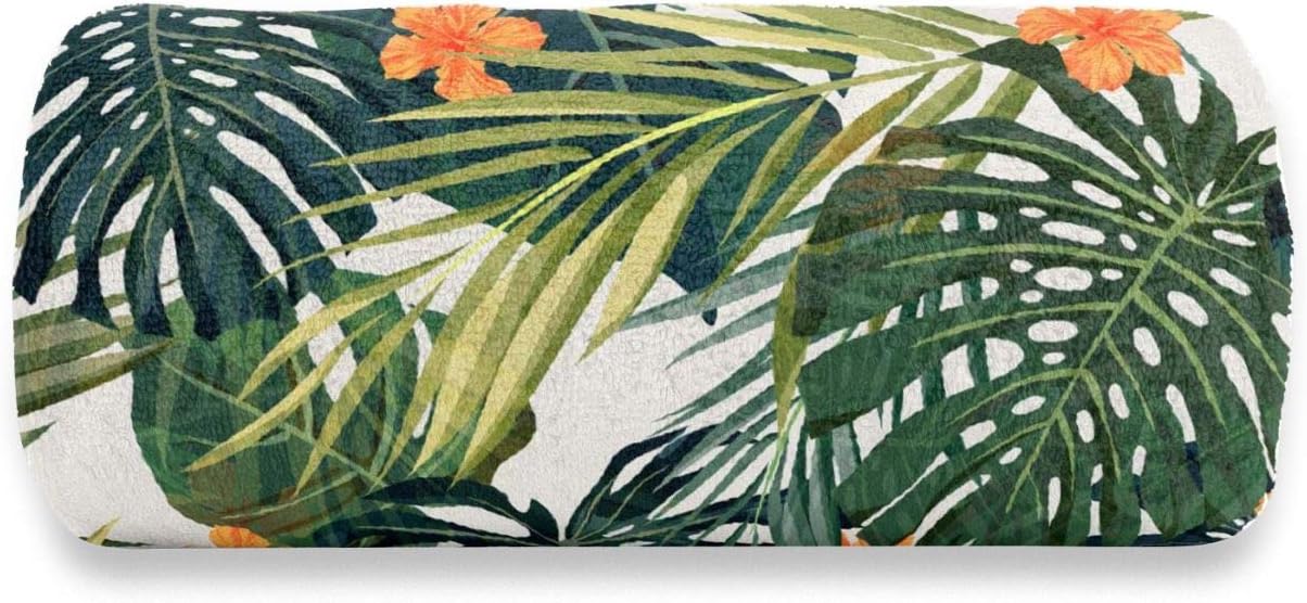 Solis Outfitters Microfiber Beach Towel 30x60 - Quick Drying, Sandproof & Absorbent Soft Cotton Fabric - Large, Long & Lightweight Material - Pool, Swimming, Travel, Green & Blue Prints (Floral Green)