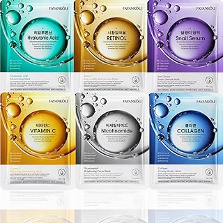 FAYANKOU Bio-Active Sheet Mask Set (6 Pack) – Advanced Formulation K-Beauty Skincare – Hydrating, Brightening & Anti-Aging...