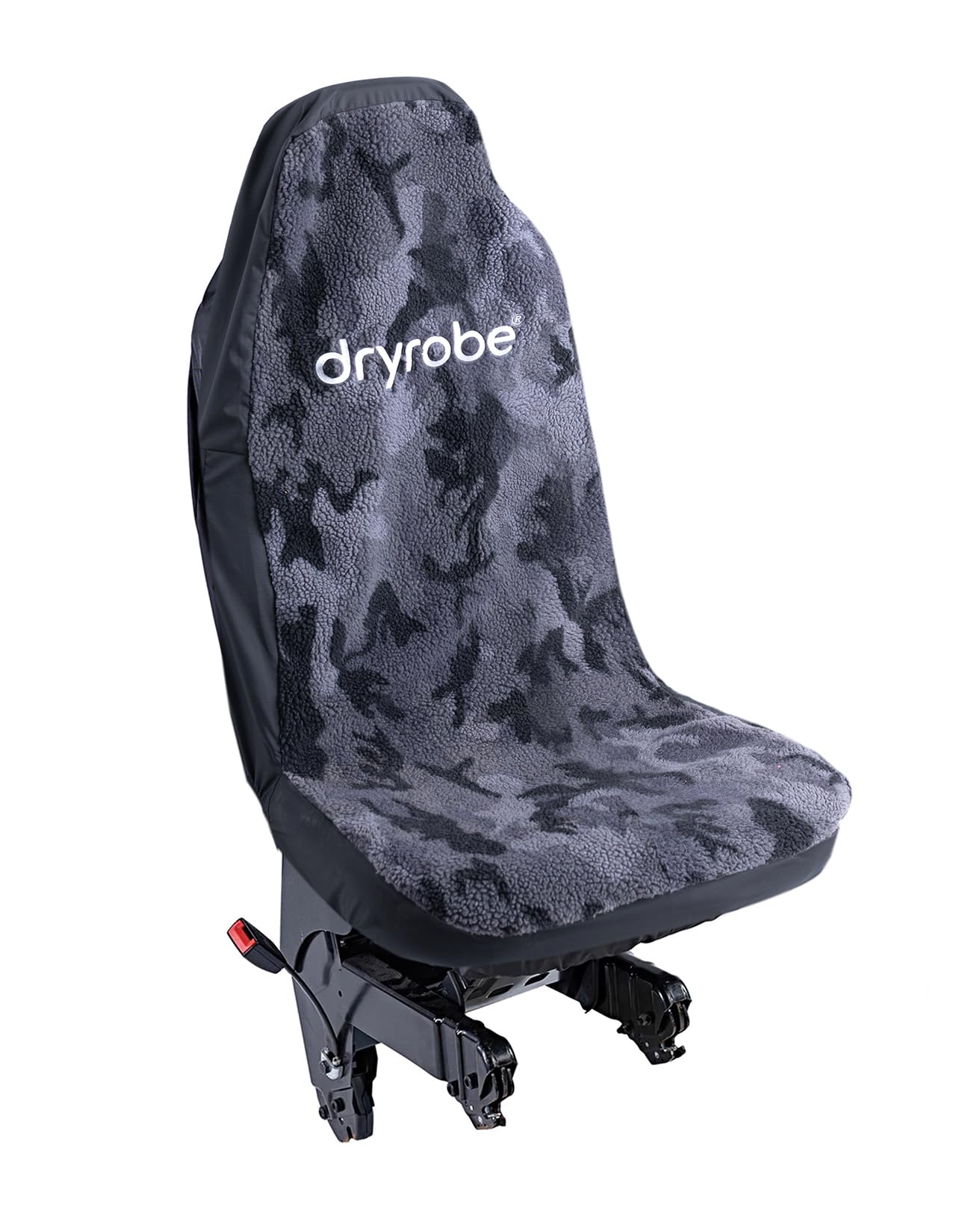 Dryrobe® Single Car Seat Cover - Warm and Water-repellent - Synthetic Lambswool Lining - Super Tough and Durable - Black Camo