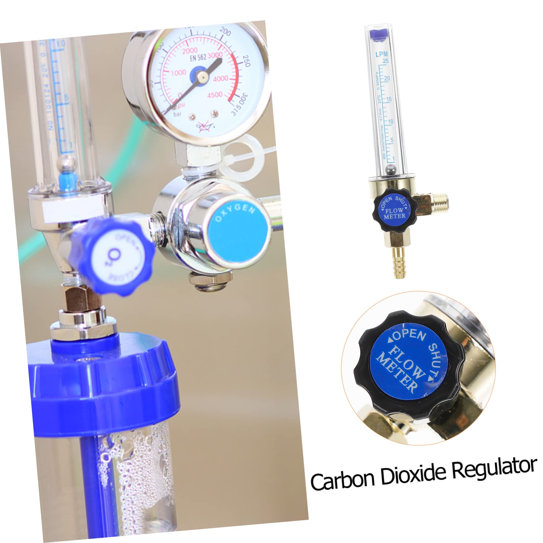 Regolatore Di Flusso Argon E Anidride Carbonica Flussimetro Gas Con Indicatore Di Pressione Misuratore Pratico Per Saldatura Materiale Resistente E Leggero Facile Da Usare