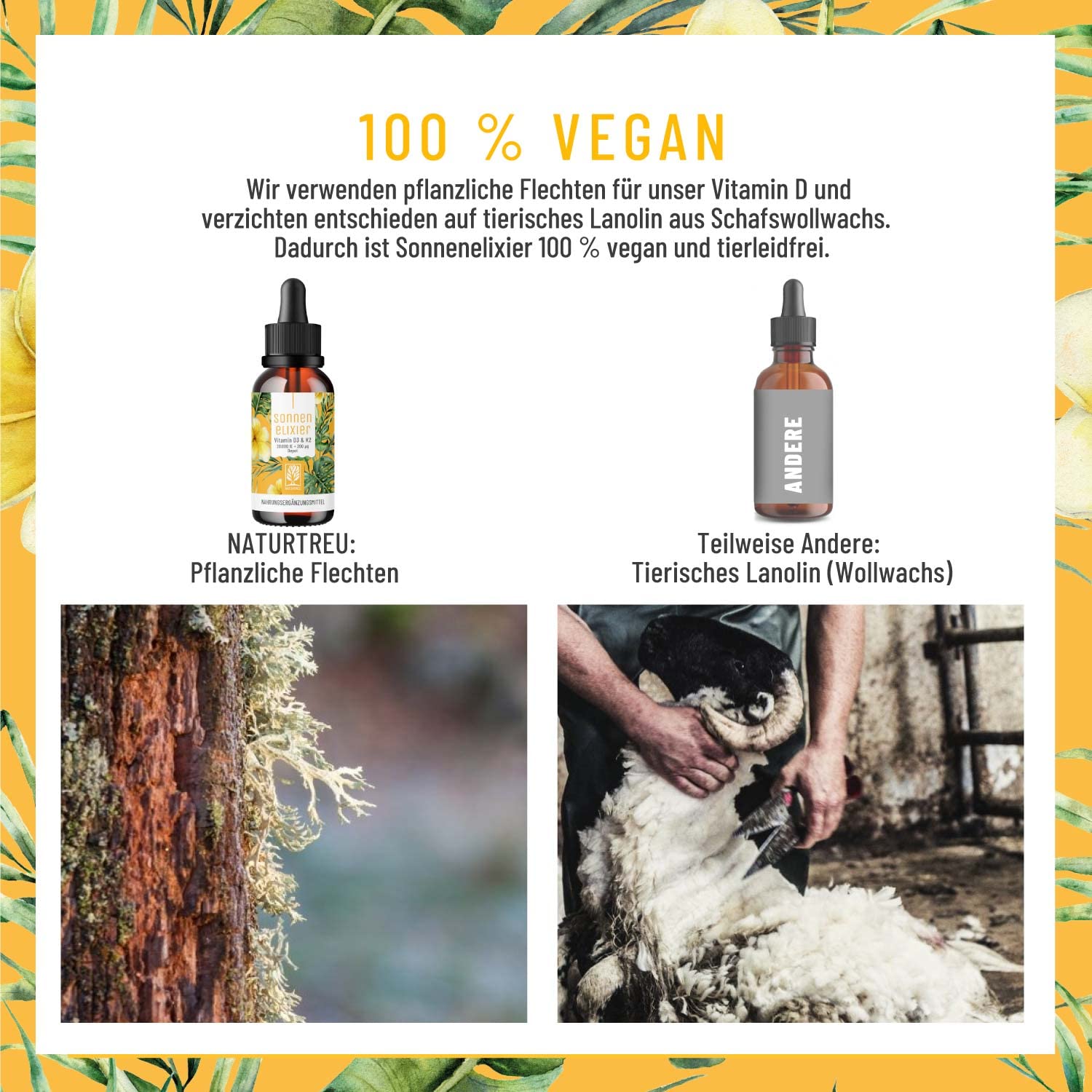 NATURTREU® Vitamin D3 K2 Tropfen hochdosiert & vegan - 20.000 I.E Vitamin D3 + K2 MK7 200 mcg pro Dosis (Depot)