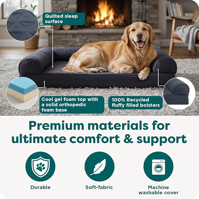 Cama Sofá para Perro Grande con Gel Refrescante y Lavable miniatura 5