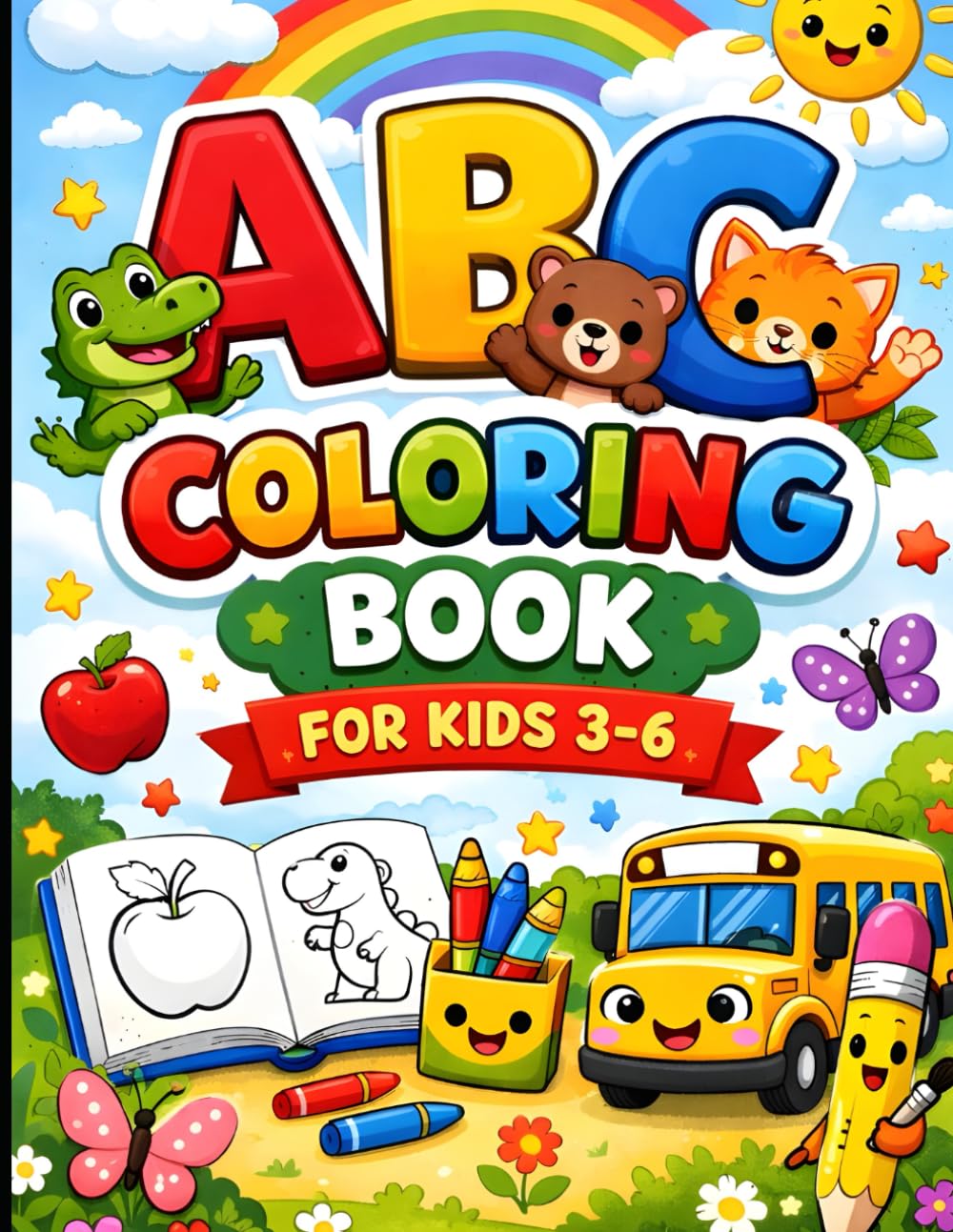 ABC Alphabet Coloring Book For Kids 3-6: Learn Letters with Fun | Preschool and Kindergarten Activity Book