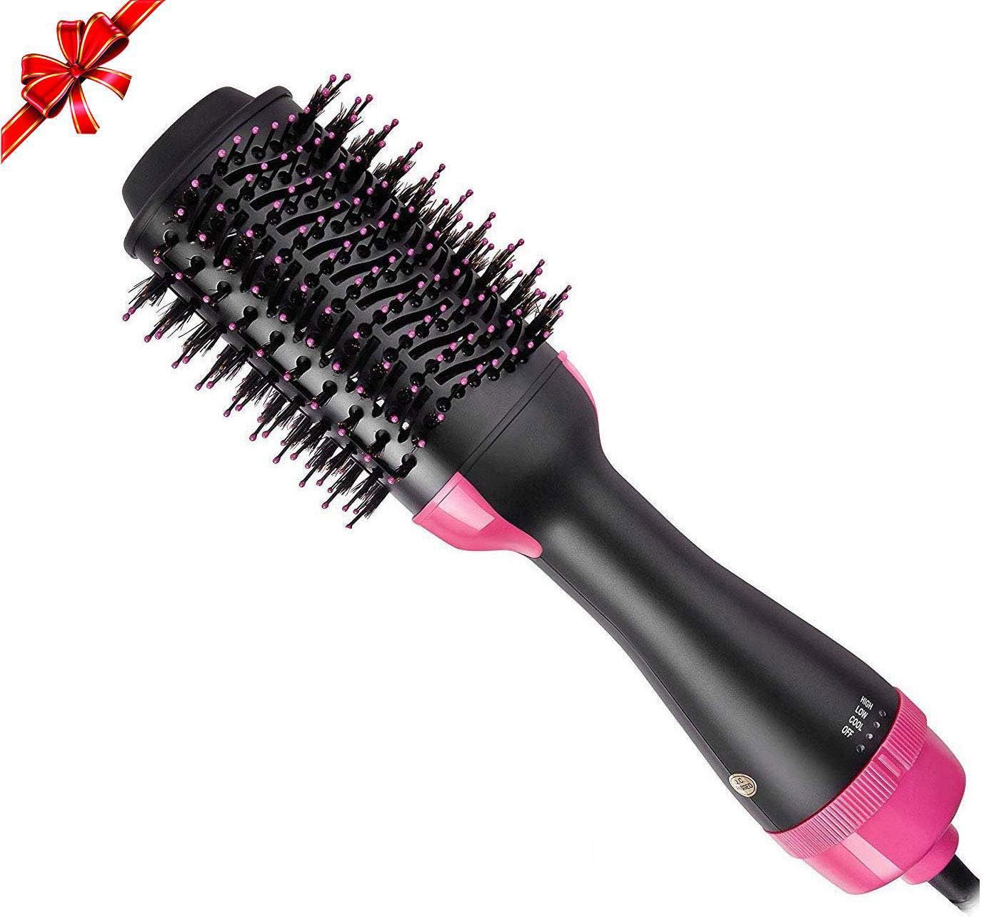 One-Step Hair Volumizer & Dryer,Salon Hot-Air Paddle Styling Brush Multi-Function Styler Comb Negative Ion Generator Hair Straightener Curler Styler for All Hair Types
