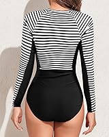 Vista 4 de Daci Camiseta de natación de manga larga para mujer, con cremallera, protección solar UPF 50