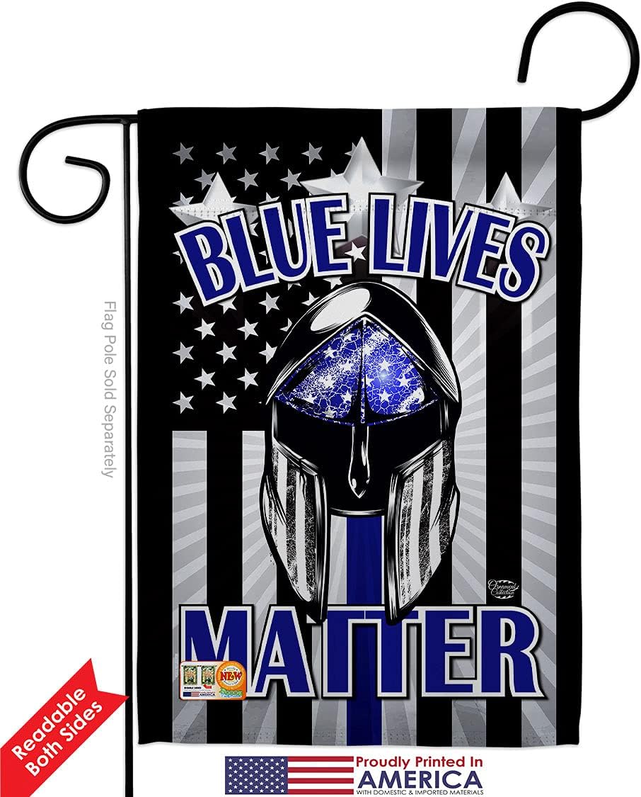 Blue Lives Matter Garden Flag 2pcs Pack Armed Forces Police Cop Law Enforcement Sheriff Officer Line Support House Decoration Banner Small Yard Gift Double-Sided, Made in USA