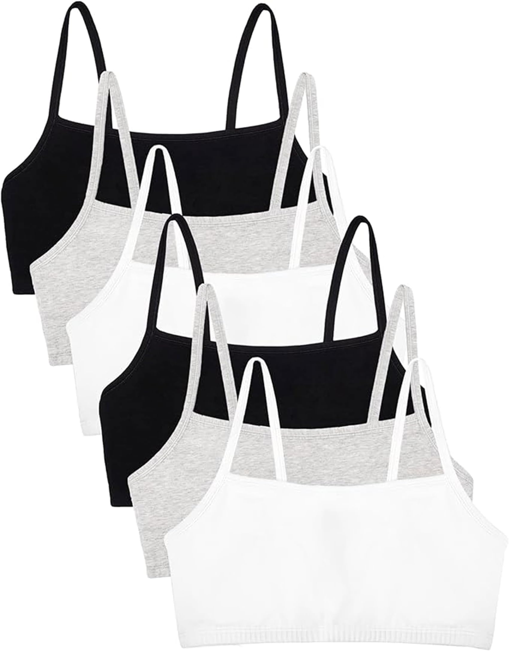Women's Spaghetti Strap Cotton Pullover Sports Bra Value Pack