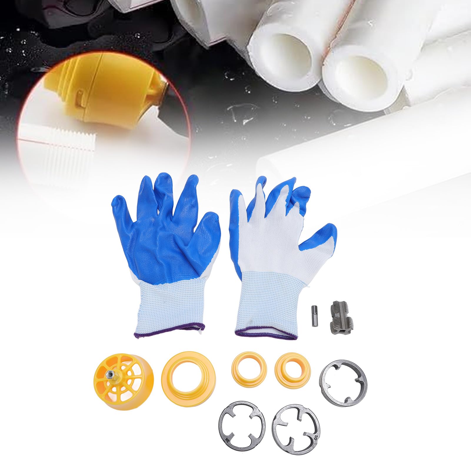 Drill Pipe Threader Kit, 6 Pcs PVC Thread Maker Tool Set, Pipe Threader Plumbing Tool with 3 Dies 1/2, 3/4 and 1 NPT Die, PVC Pipe Threader for Electric Drill