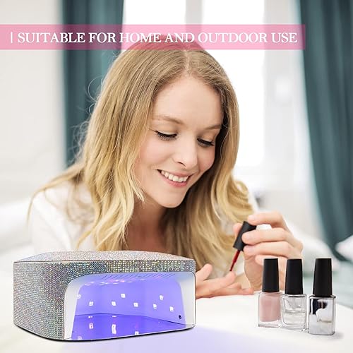 Miniatura 7 de Belle Lámpara de uñas LED UV inalámbrica, secadora de gel de pantalla grande de 54 W con control táctil y temporizador de sensor, lámpara recargable