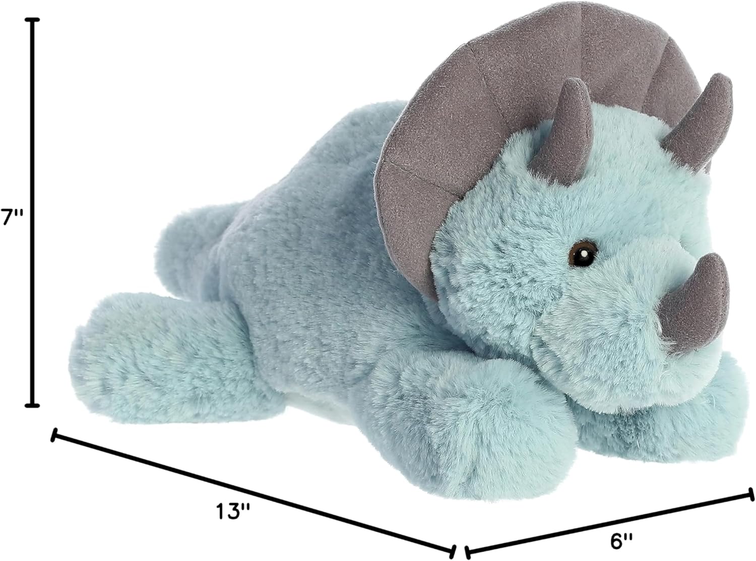 Aurora® Adorable Flopsie™ Triceratops Stuffed Animal - Playful Ease - Timeless Companions - Blue 12 Inches