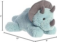 Vista 5 de Aurora Adorable Flopsie Triceratops - Animal de peluche, facilidad juguetona, compañeros atemporales, color azul, 12 pulgadas
