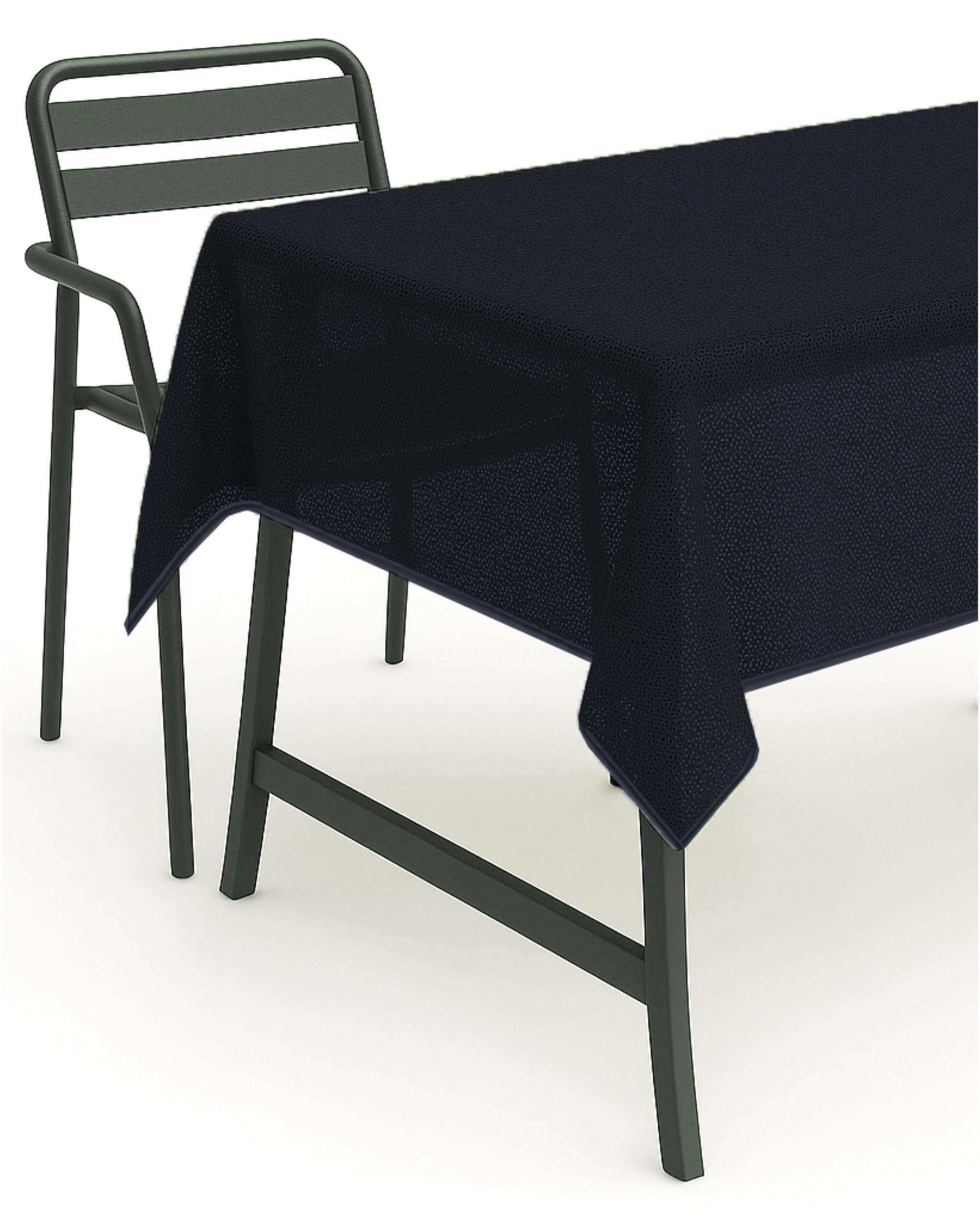 Texpot Black Tablecloth 140 Cm Garden Blanket With Hem Washable Garden Tablecloth Balcony Patio Weatherproof