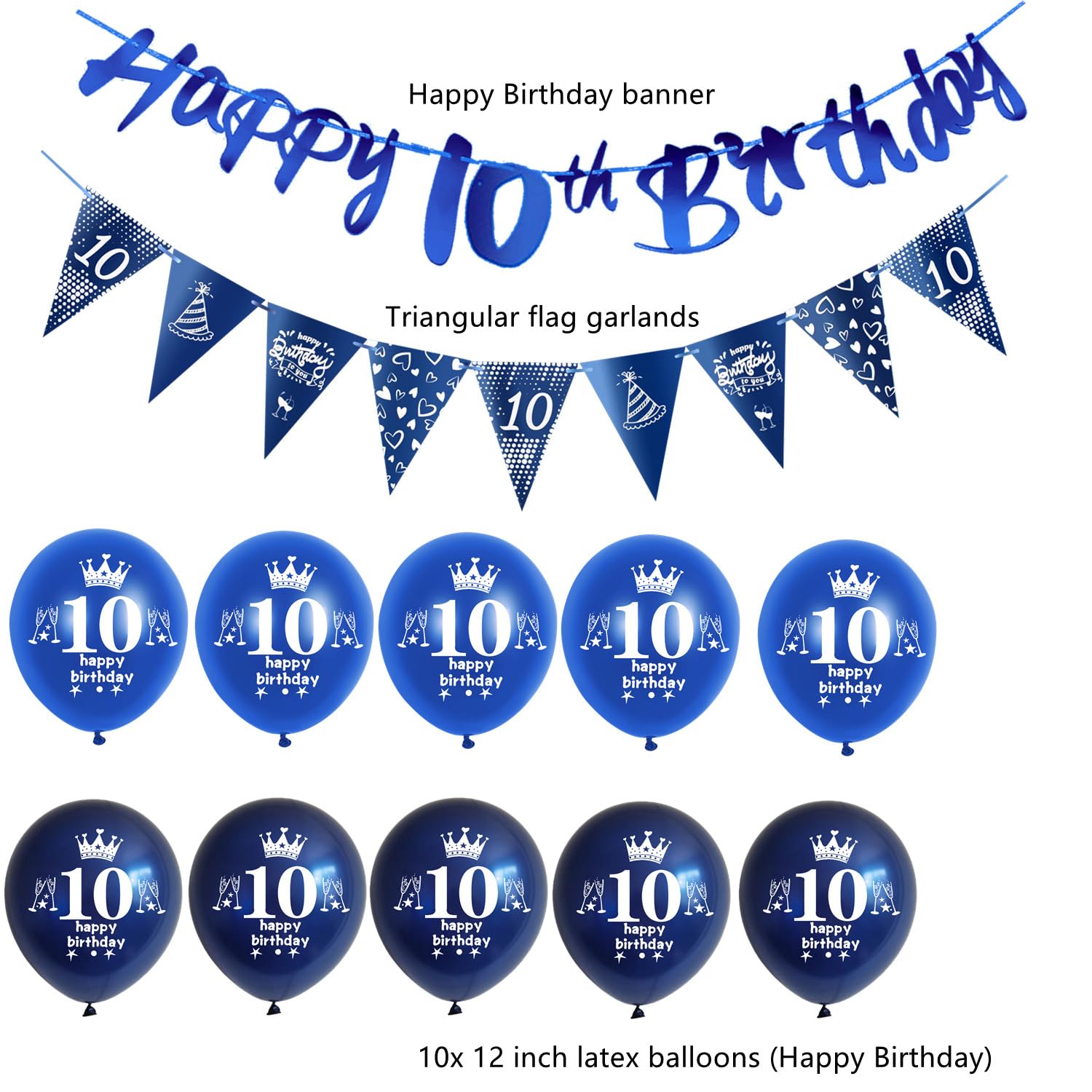 Decorazioni Primo Compleanno Bambino, Palloncini Blu e Oro, Palloncino