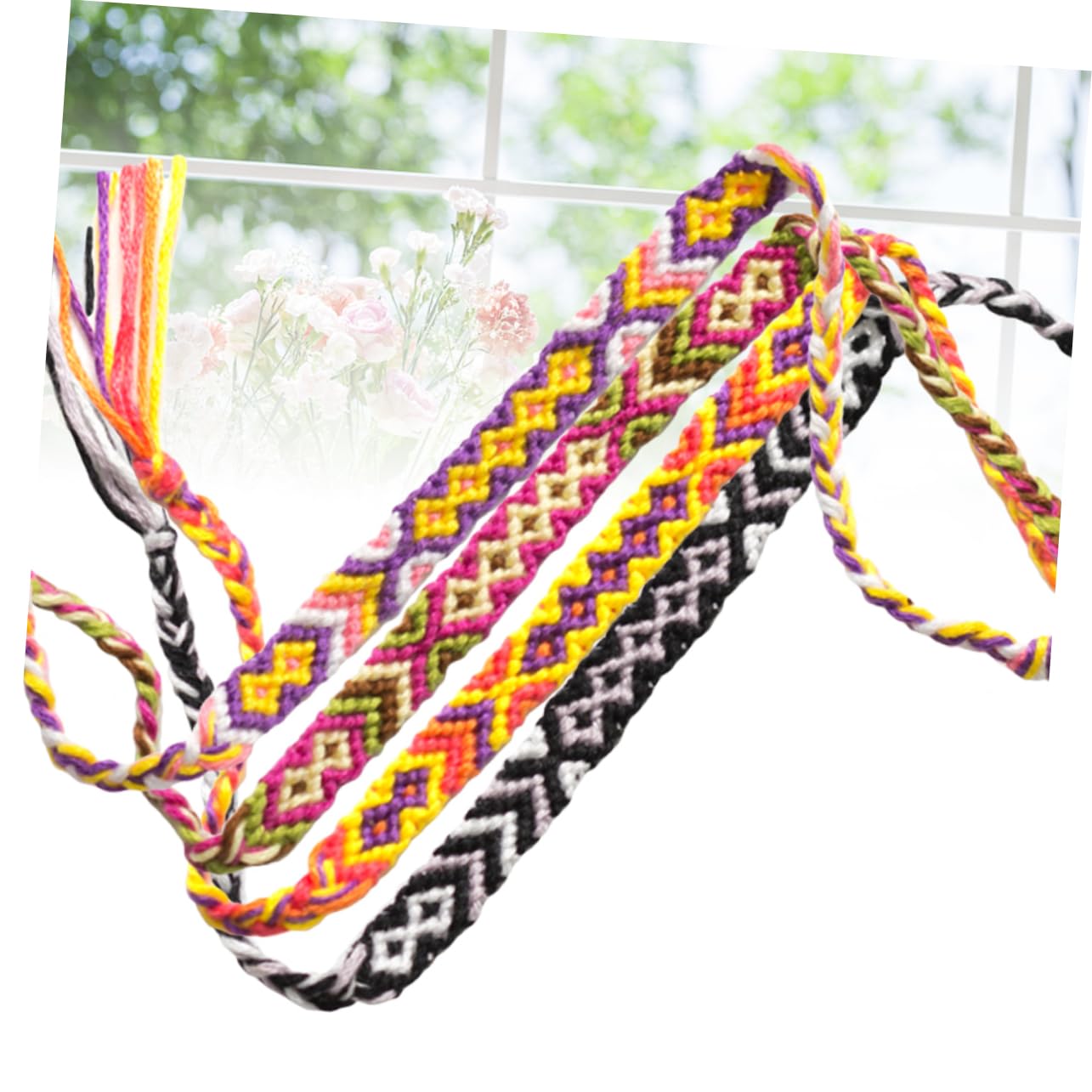 CALLARON 24 Piezas Pulsera Tejida Colorida Pulseras Tejidas Pulseras Trenzadas Hechas A Mano Pulsera Tejida Étnica Pulseras De Hilo Joyería Manual