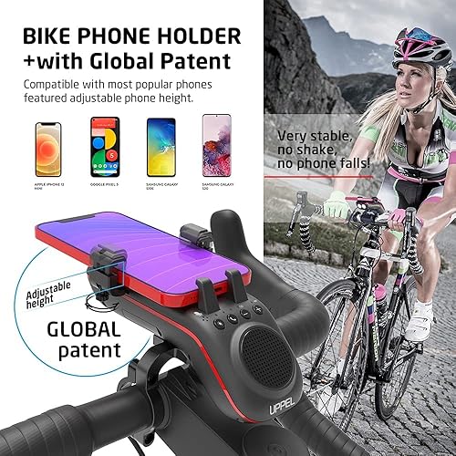 Miniatura 5 de Altavoz Bluetooth multifuncional para bicicleta, micrófono de bocina de bicicleta de banco de energía LED 10 en 1, ideal para bicicleta de carretera