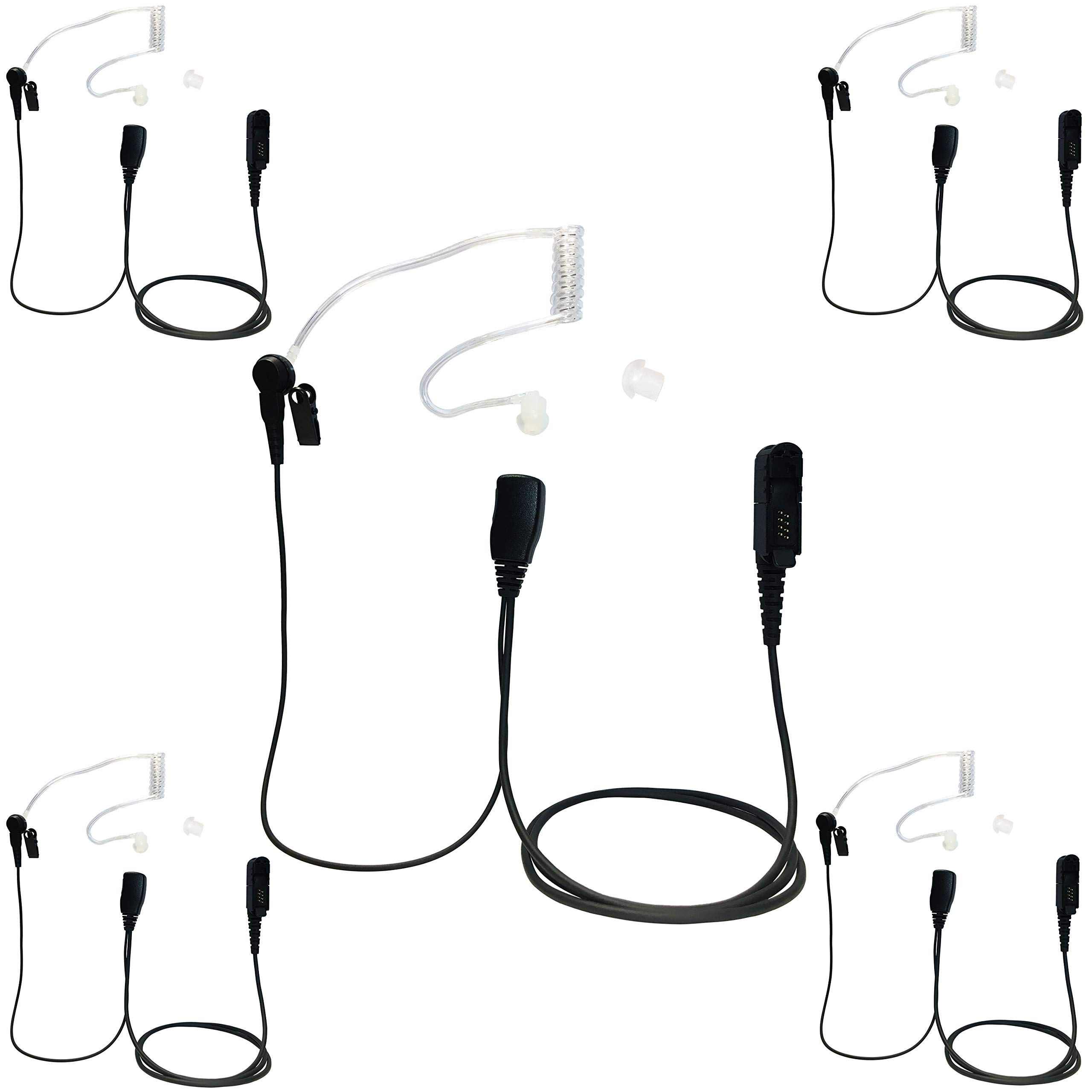 PROMAXPOWER [5-Pack] 1.5-Wire Clear Acoustic Tube Earpiece with PTT Button Mic Compatible with Motorola Two-Way Radios XPR3000, XPR3300e, XPR3500, XPR3500e, DEP550, MTP3100-image-41