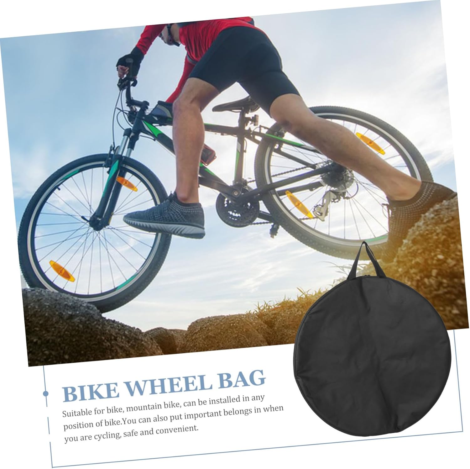 Bike Wheel Storage Bag for Wheel Pouch for Road and Mountain Reusable Design Smooth Zipper for Easy Access Lining