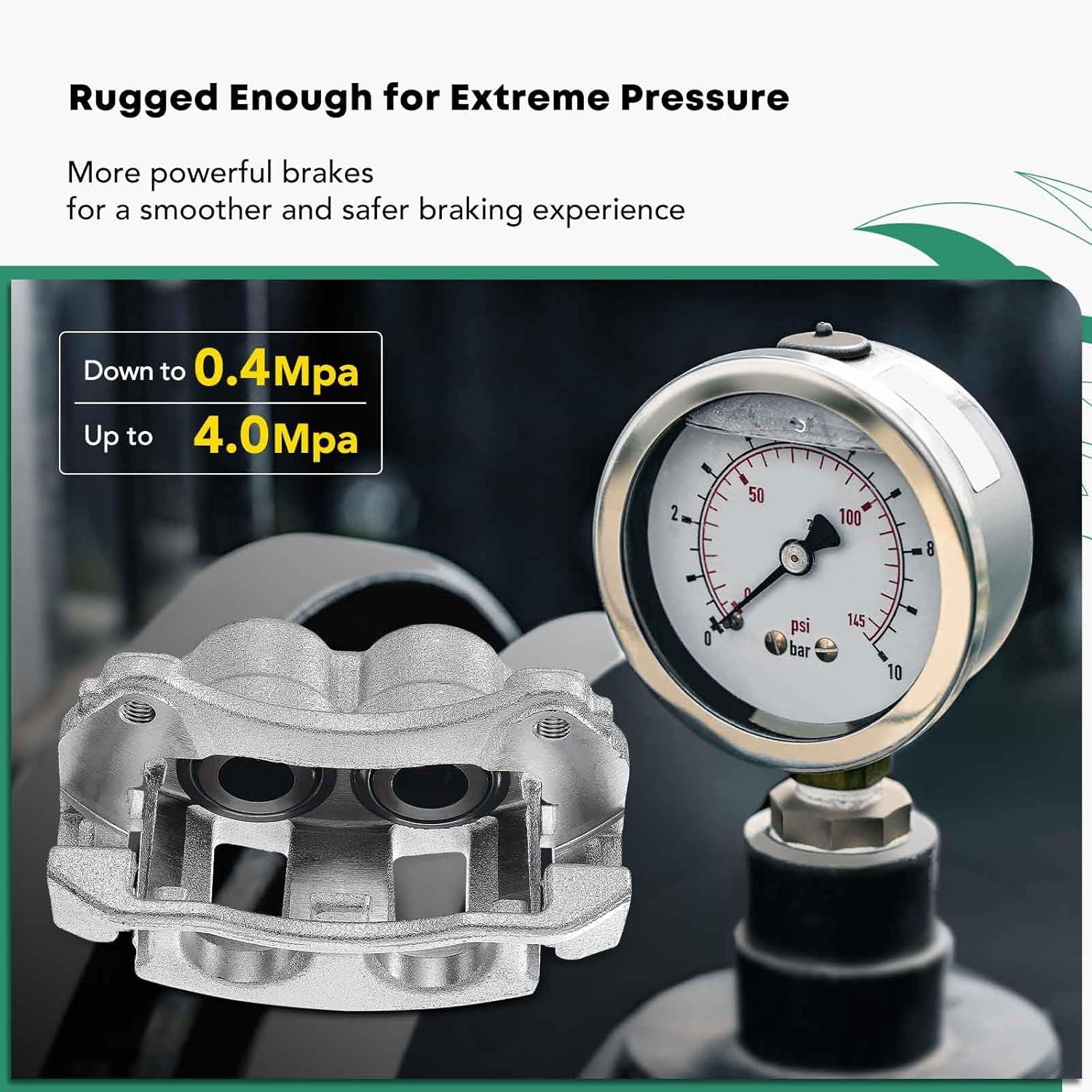 YHTAUTO Front Disc Brake Caliper with Bracket Replacement for Chevrolet Pontiac Saturn Models, Equinox 2005-2006, Vue 2005-2007, Torrent 2006, Front Driver Passenger Car Calipers Assembly Set of 2