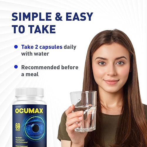 Miniatura 4 de OcuMax Cápsulas OcuMax OcuMax OcuMax Advanced - Píldoras oficiales de apoyo para la salud ocular avanzada de máxima fuerza, suplemento totalmente