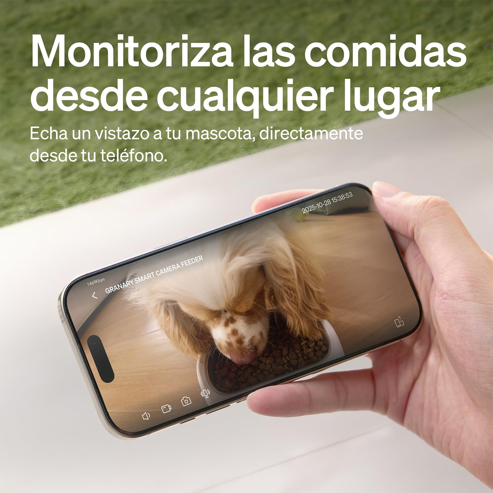 PETLIBRO Comedero Gato Automatico 5G WiFi con Cámara 1080P, 5L Dispensador Comida Gatos/Perros con Visión Nocturna y App, Detección de Movimiento, Cuenco de Acero Inoxidable, Blanco