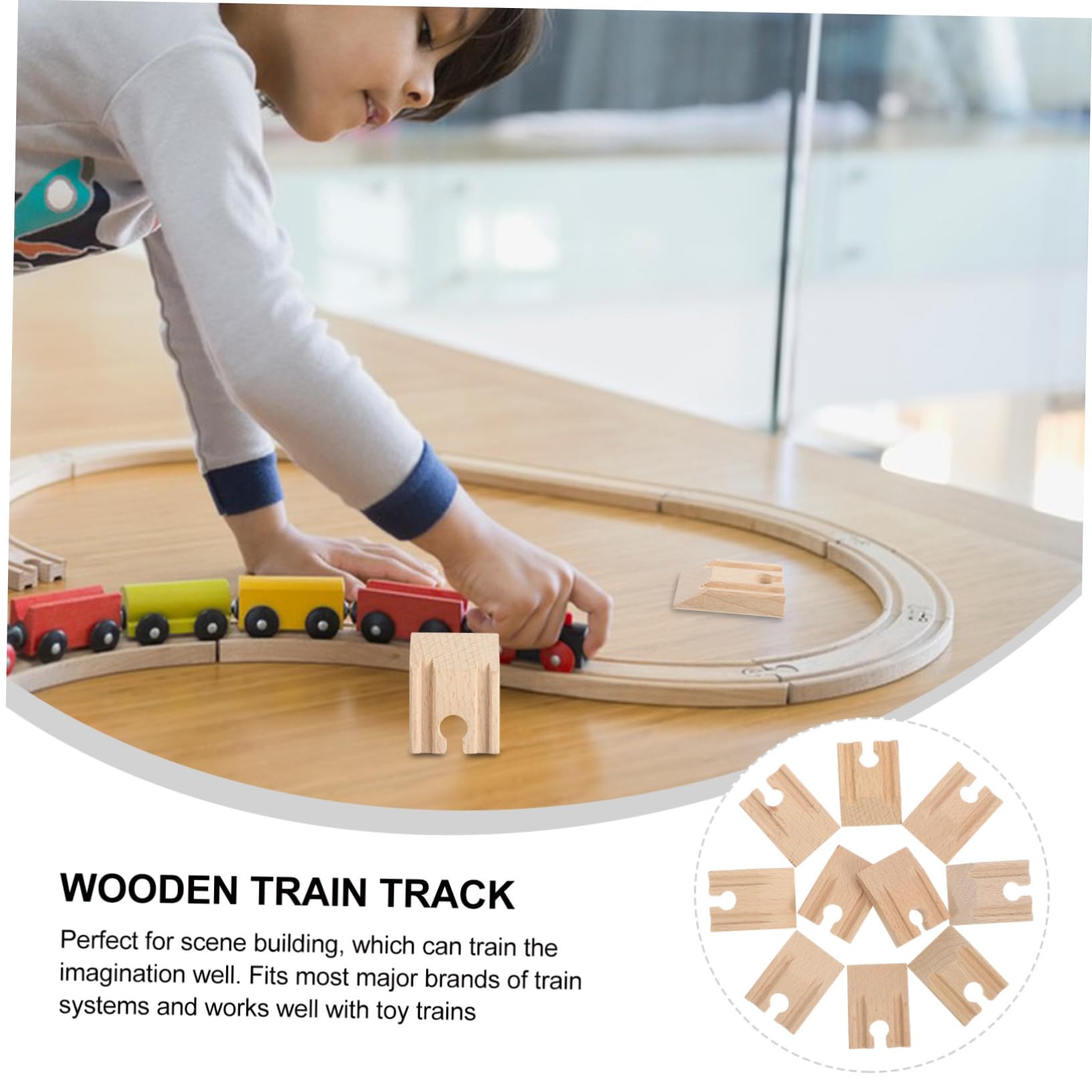 Toyvian 50stücke Teiliges Holzschienen Für Eisenbahnspielzeug Gerade Gleise Mit Concaven Design Kompatibel Mit Gängigen Holzbahnsystemen Für Kreative Spielwelten