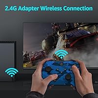 Vista 7 de IWGAME Wireless Controller for X-BOX/PC, Hall Effect Controller Support Turbo, 2.4G Plug and Play Gaming Gamepad with 3.5mm Headphone Jack/Dual