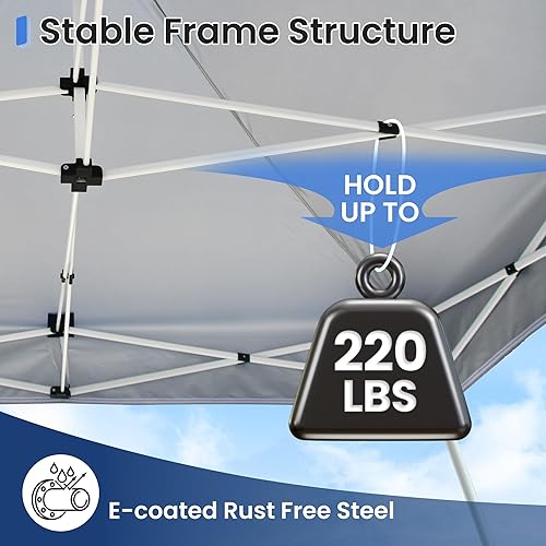 Miniatura 6 de Toldo desplegable para tienda de campaña de refugio instantáneo, parasol portátil para exteriores (azul claro, 10 x 10 pulgadas con paredes