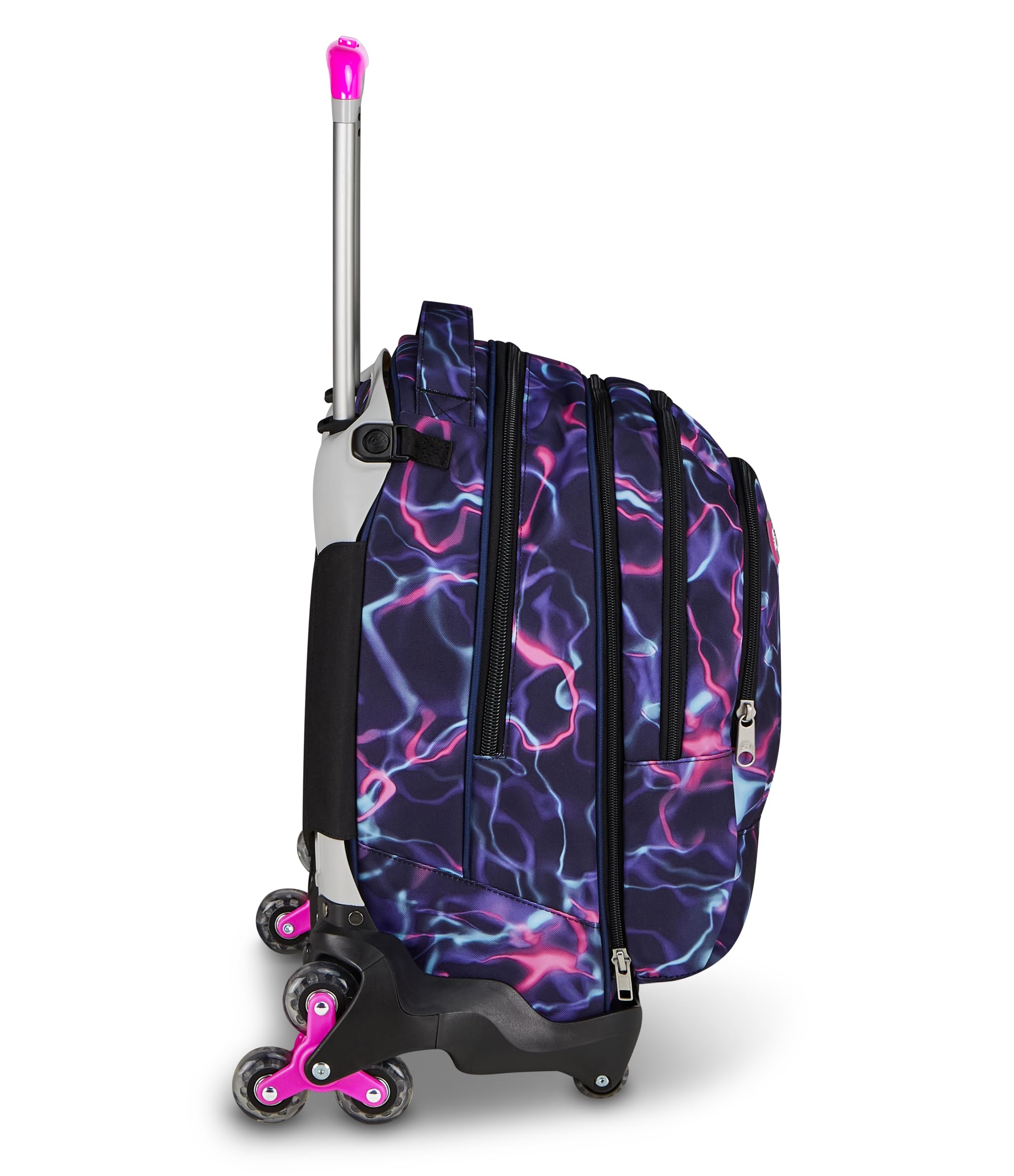 Seven Trolley Scuola Jack 8 Ruote Detach ELECTRICVIBE GIRL, Viola, 43 L, Scomponibile, Zainetto staccabile, 4 in 1, Cross-over System, Tasche multifunzione, Scuola elementare e media, Bambina, Ragazza