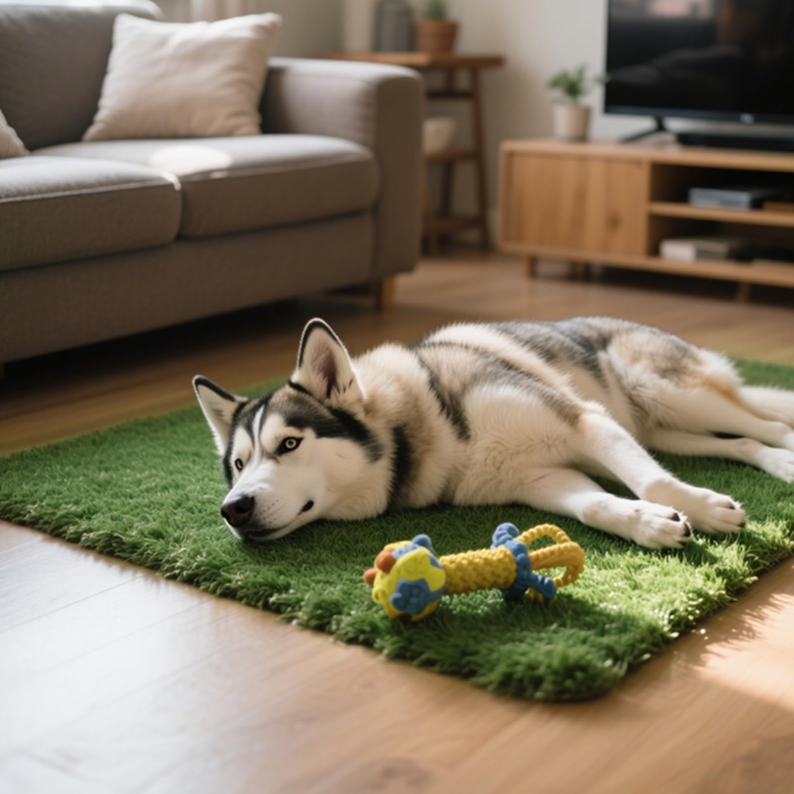 Lot de 2 Tapis de Propreté Chien en Fausse Pelouse 51x63 cm, Toilette pour Chien Lavable et Réutilisable, Litière Chien Intérieur et Extérieur avec Gazon Artificiel