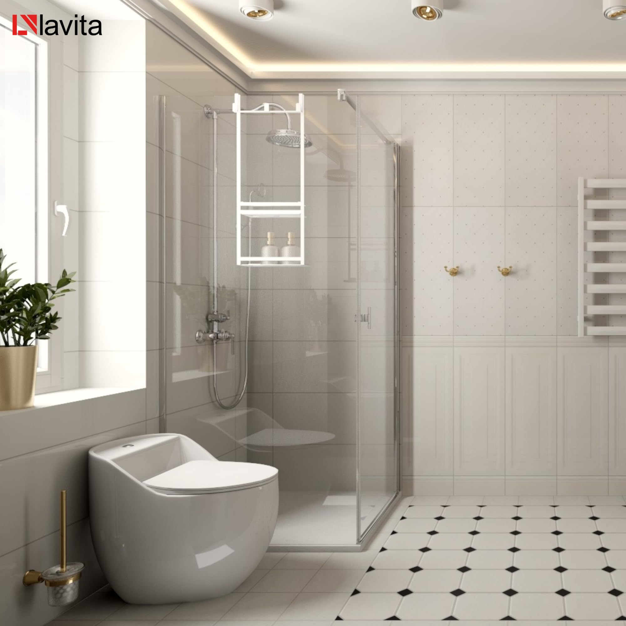 WC Lavita Blanc Plastique Rectangulaire Montage au sol