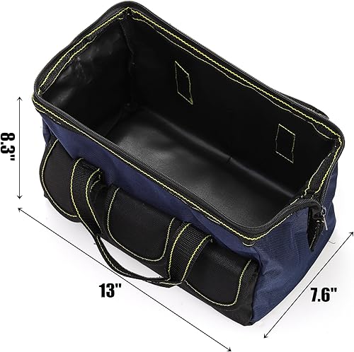 Miniatura 2 de Paquete de 3 bolsas de herramientas de 13 pulgadas, bolsa de herramientas de boca ancha con base impermeable, bolsa de almacenamiento de