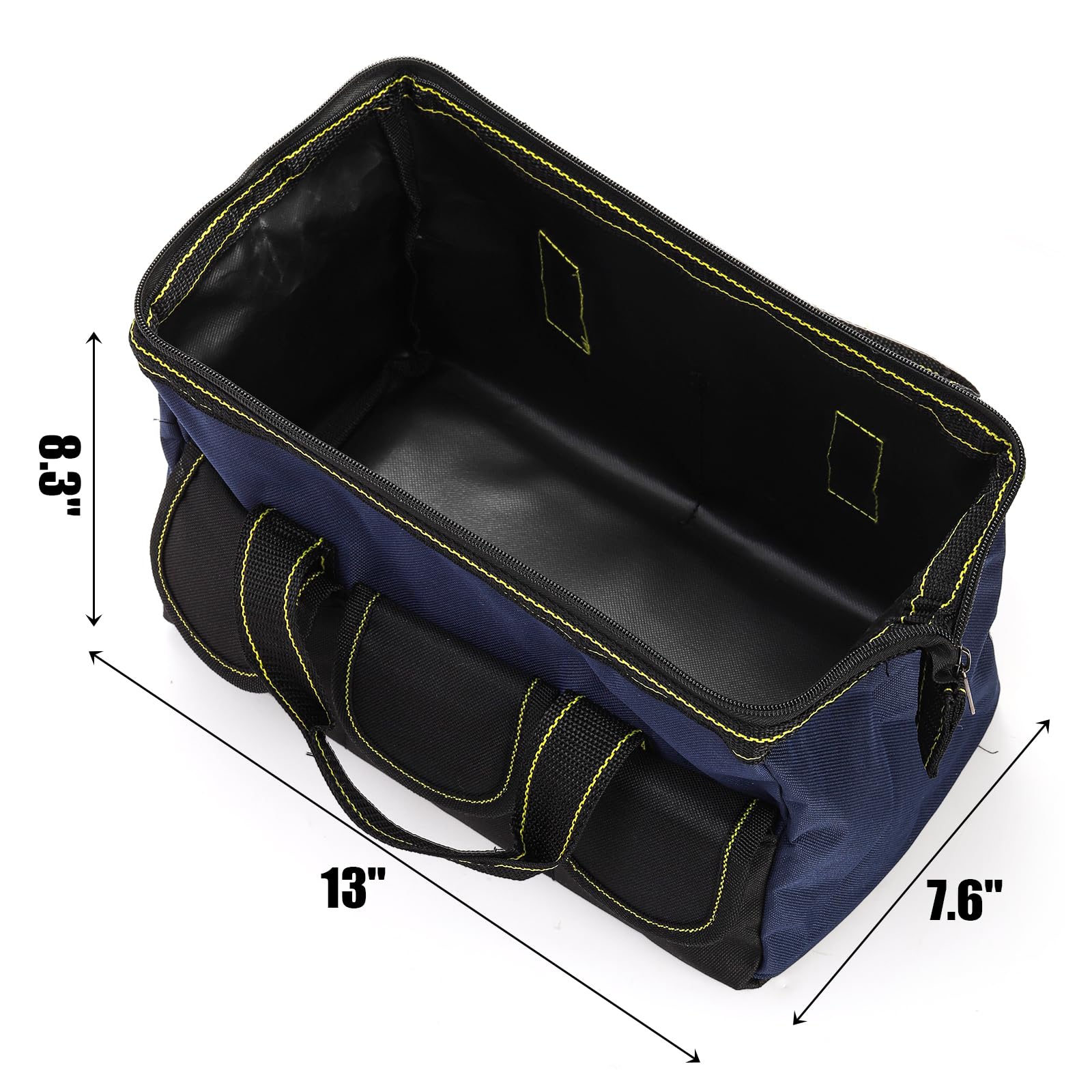 Mezchi 3 Pack 12"/ 30cm 5 Pockets Tool Bag, Wide Mouth Tool Tote Bags with Waterproof Base - Image 2