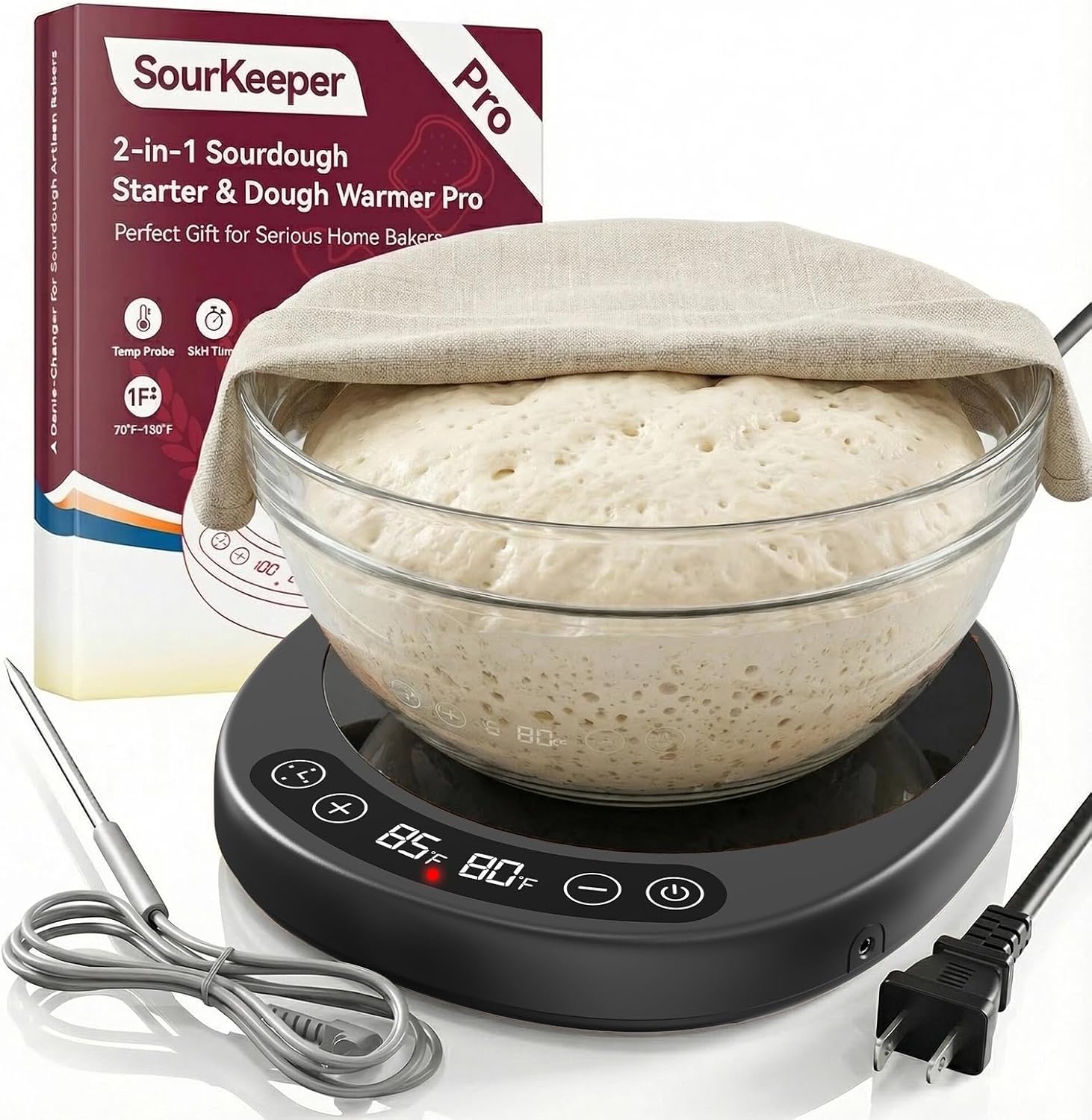 Larger 2-in-1 sourdough starter warmer pro