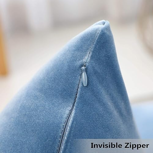 Miniatura 4 de Home Brilliant - Funda de cojín decorativa para el hogar, en terciopelo, para sofá, silla, cama, Terciopelo, I-duck - Huevo, color azul, 18" x 18"