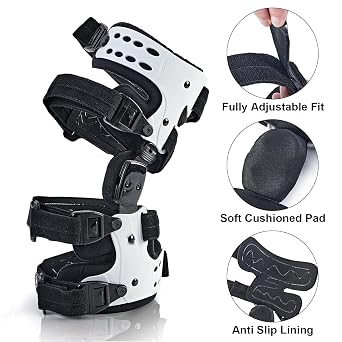 OA Unloader Knee Brace-Unloader Knee Brace for Osteoarthritis, Arthritis Pain, Cartilage Repair, Bone on Bone Knee Joint Pain, Lateral Degeneration Knee Support (Left White)