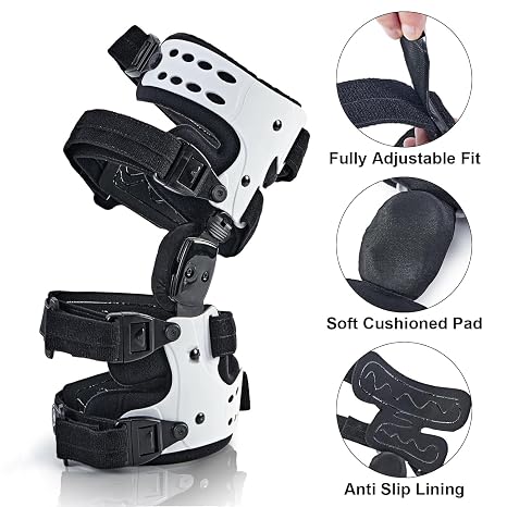 OA Unloader Knee Brace-Unloader Knee Brace for Osteoarthritis, Arthritis Pain, Cartilage Repair, Bone on Bone Knee Joint Pain, Lateral Degeneration Knee Support (Left White)