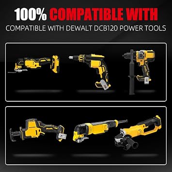 2Pack 3000mAh 12V DCB120 Lithium Battery and DCB112 Charger Replacement for Dewalt 12V Battery DCB120 DCB123 DCB127 DCB122 DCB121 DCB124