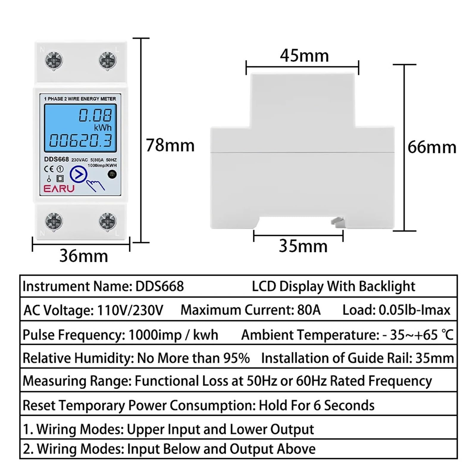 2P AC 220 V 110 V 50/60 Hz cyfrowy jednofazowy miernik zerowej energii kWh napięcia, prądu, zużycie prądu, miernik watomierza