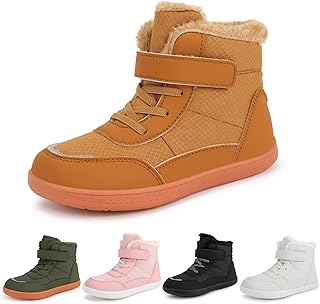 Barfussschuhe Kinder Winter Wasserdicht, Barfussschuhe Kinder Winter Herbst, Barfußschuhe Winter Kinder Wanderschuhe Leicht Rutschfest Winterstiefel