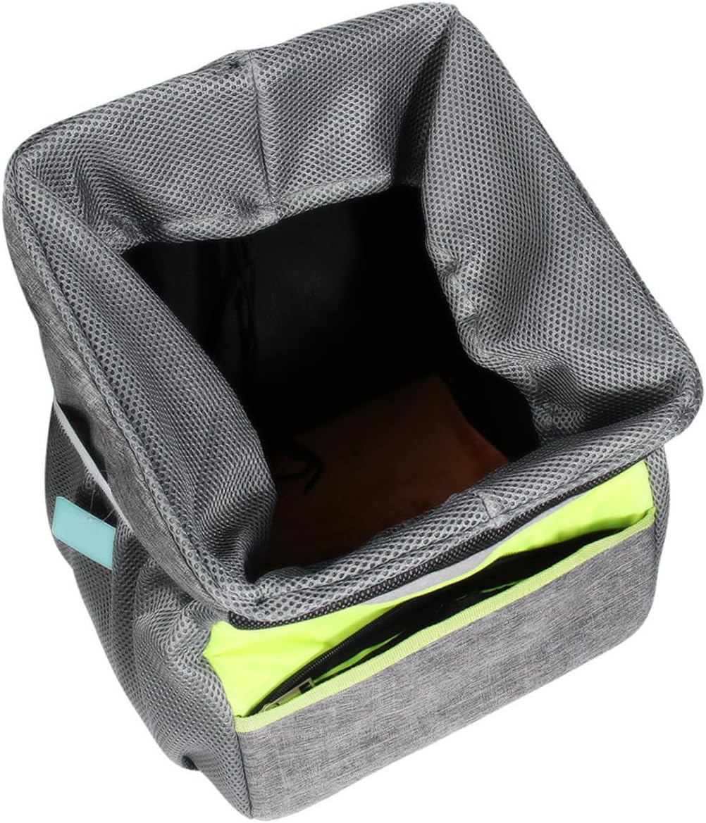 HEMOTON Detachable Breathable Oxford Cloth Bike Pet Carrier Stylish Gray Folding Pet Basket for Dogs and Cats Spacious Design for Comfort and Easy Storage