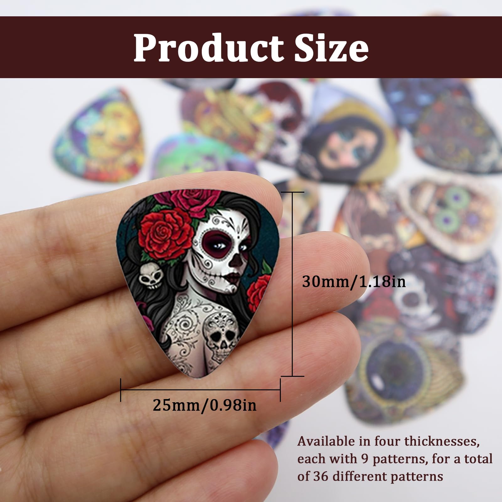 24 Pezzi Plettri Per Chitarra Classica In Celluloide Colorata - Foto 10