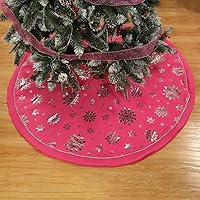 Vista 5 de Flash World Falda de Árbol de Navidad Grande de 36 Pulgadas, Alfombrilla de Cubierta Suave para Decoración de Navidad, Collar de Copo de Nieve