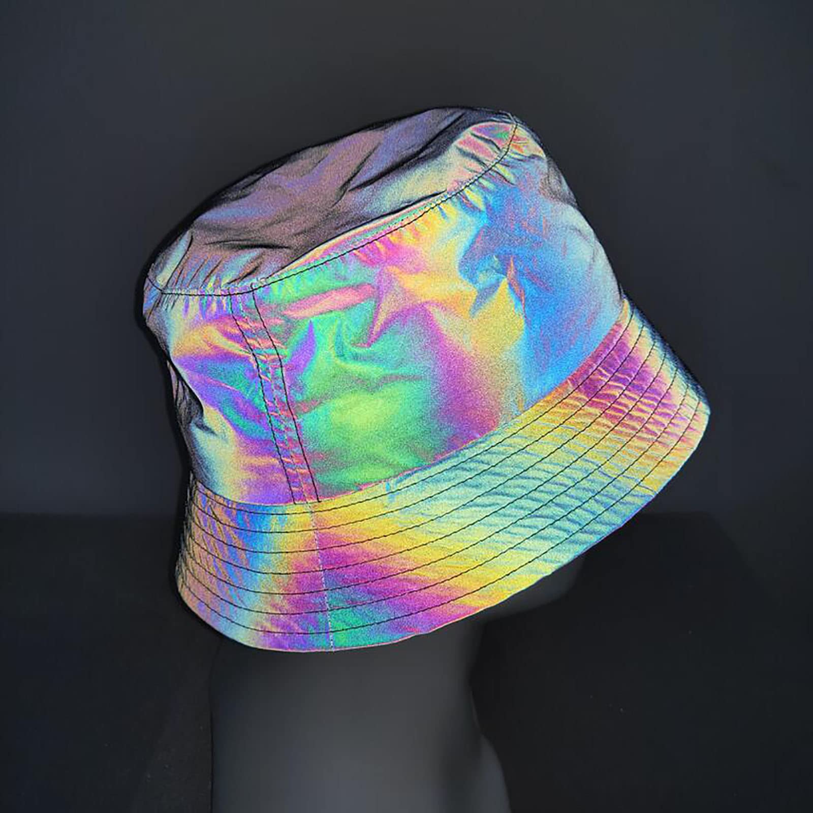 Chapeaux de Seau Réfléchissants Crème Solaire Panama Chapeau Hommes Sunbonnet Chapeau de Pêcheur en Plein Air Chapeau de Plage Hip Hop,Reflective,58cm/22.8in