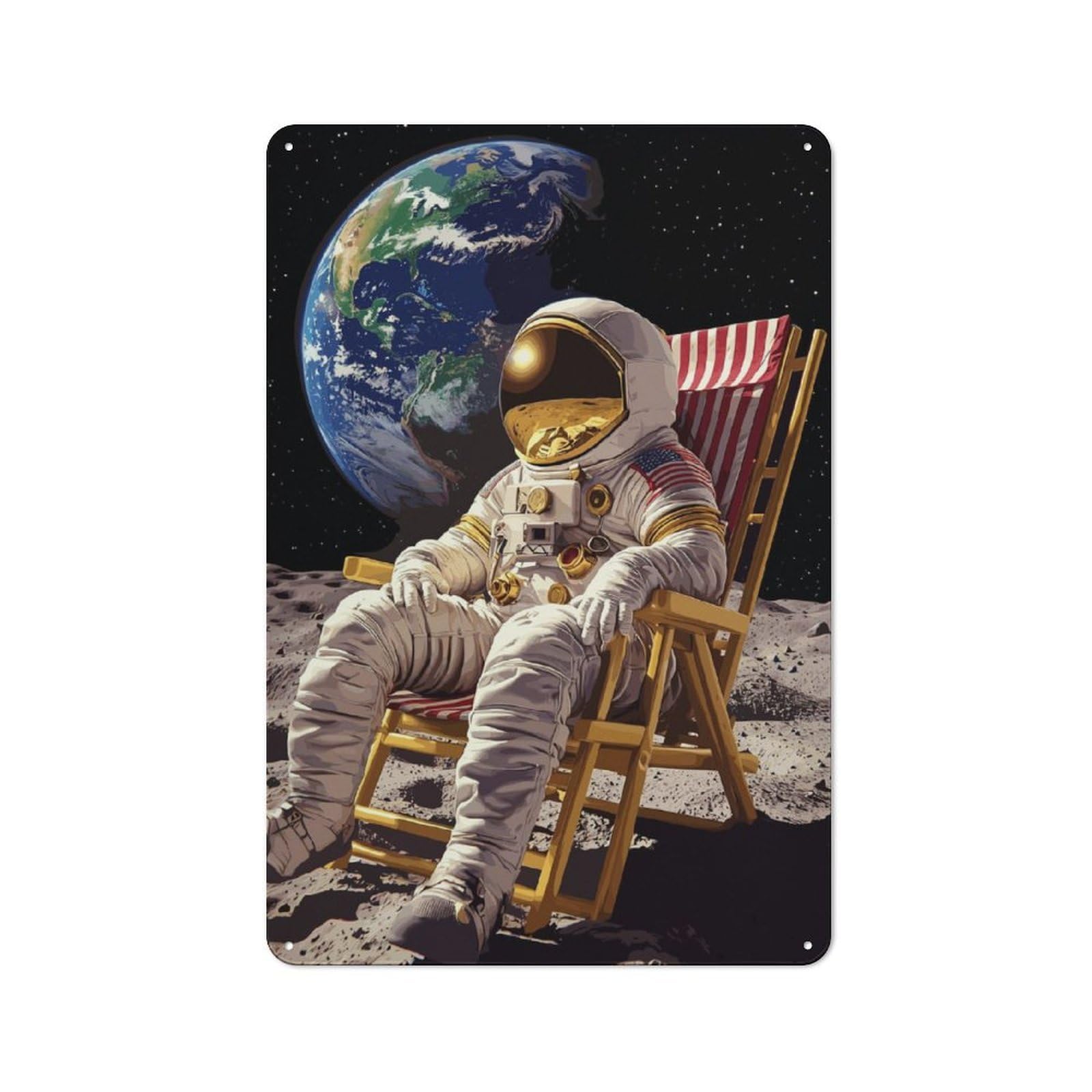 Junmoney Relax In Space Metal Sign 30X20cm With For Garage Wall, Vintage Decor, Tin Sign Wall Decor For Garages And Workshops