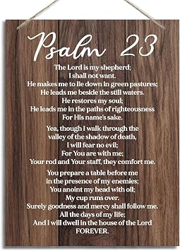 ZPPRJF Christian Wall Art, Psalm 23 Wall Art, Bedroom Wall Art, Biblical Wall Art, Bible Verse Decor, Inspirational Wall Decor, Bible Verse Psalm 23 Christian Gifts, Christian Home Decor