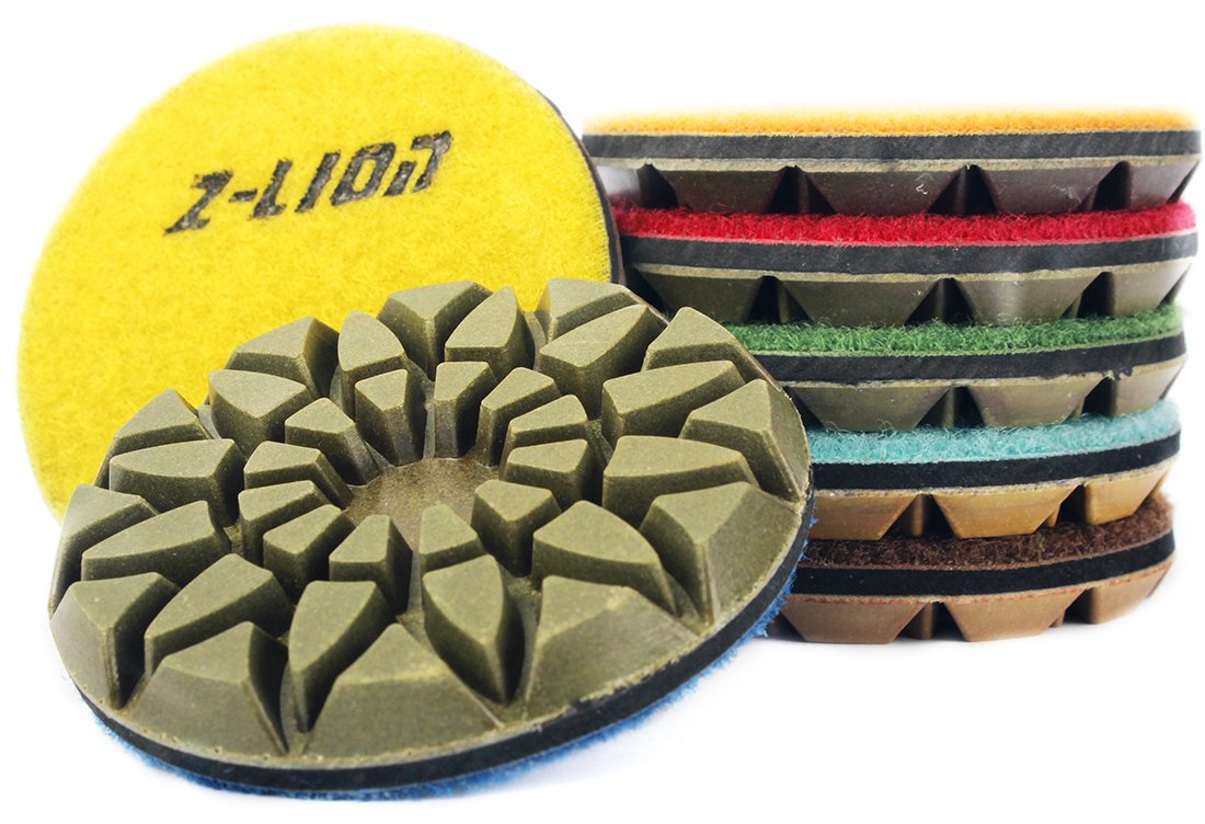 Z-Lion 3" inch Grinding Pad Concrete Floor Polishing 7 Pcs/Set Premium Quality Dry Diamond Sanding Pads (Factory Direct Sale)