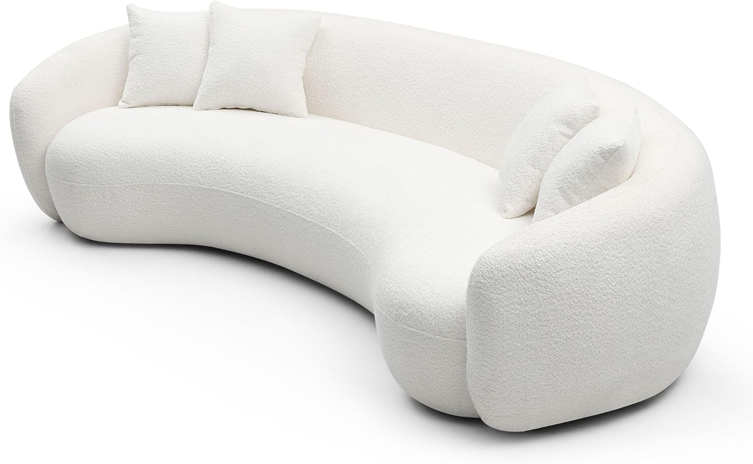 SSC SATITUNCASA 3 seater curved sofa in modern white boucle living room