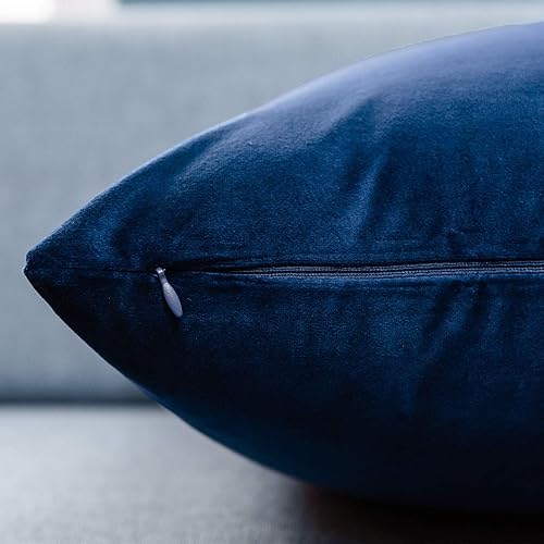 Miniatura 6 de Juspurbet - Juego de 2 fundas decorativas de terciopelo para cojines, fundas suaves para sofá, cama o sillón con cremallera invisible, ideales para