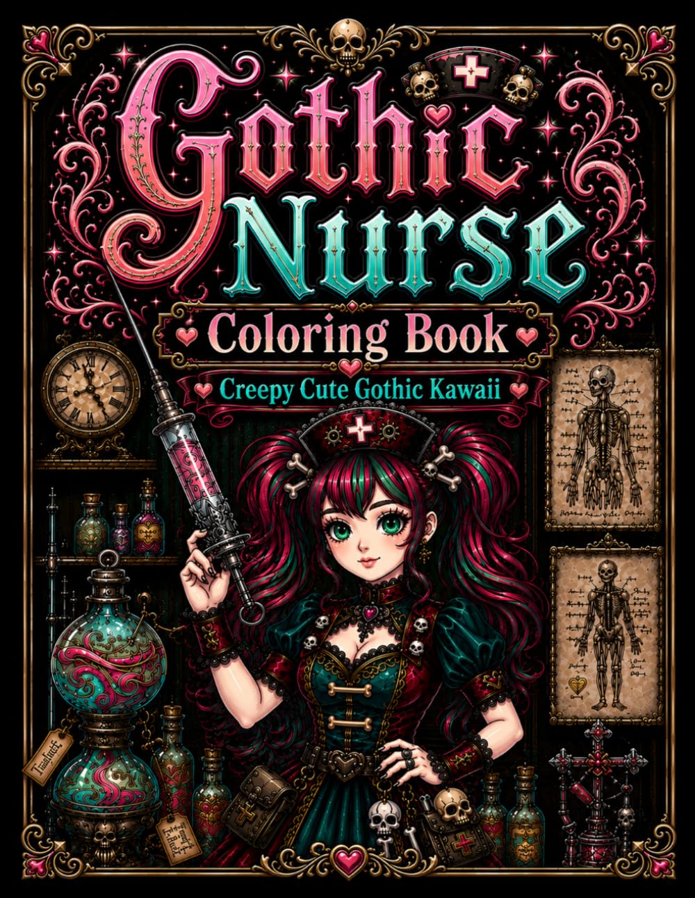 Gothic Nurse Coloring Book: Creepy Cute Gothic Kawaii
