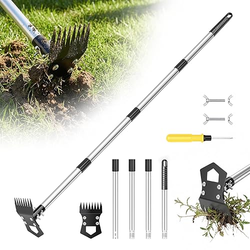 Hysagtek Outil d'arrache-mauvaises herbes avec long manche – Outil de